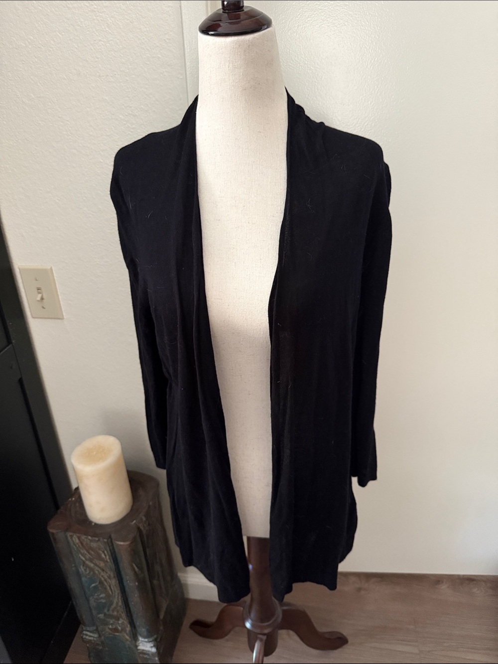 Black Open-Front Women's Sweater Cardigan